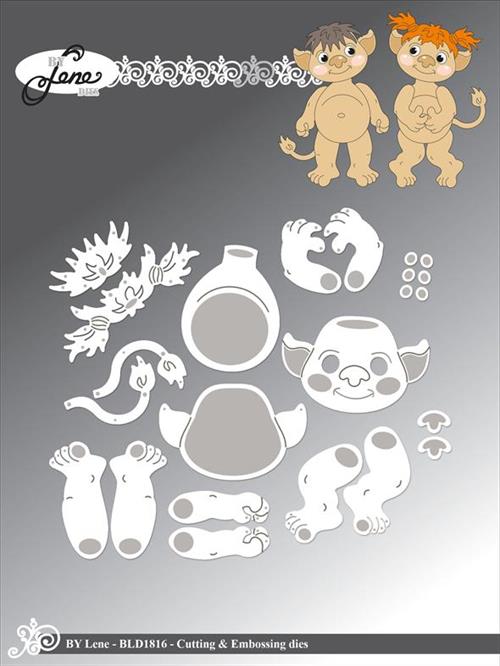 By Lene dies Trolls Ansigt 4,5x2,9cm